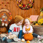 Pumpkin Flower Wood Wall Photography Backdrop for Thanksgiving