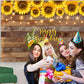 Sunflower Decoration Wood Texture  Photography Backdrop for Happy Birthday