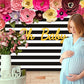 Black and White Stripes Flower Decoration Backdrop for Photography