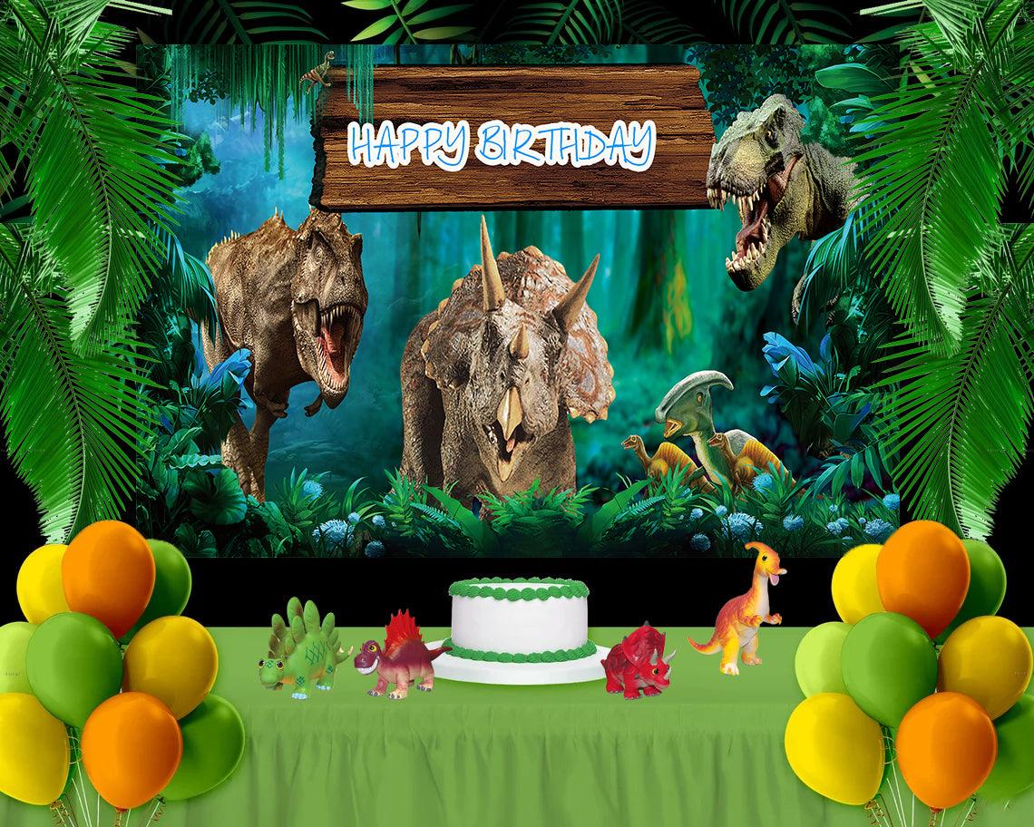 Jurassic Park World Dinosaur Animals Backdrop for Birthday Party TKH1829