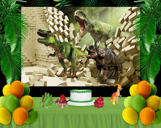 Jurassic Park World Dinosaur Tyrannosaurus Animals Digital Background for Party TKH1830