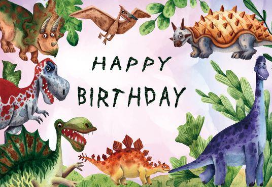 Wild Dinosaur Backdrop Dinosaur Happy Birthday Backdrop for Party Decorations TKH1831