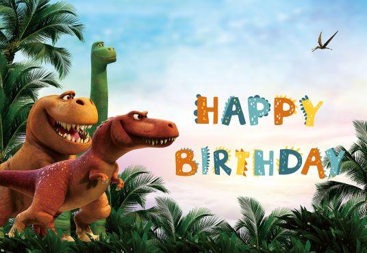 Jurassic Park World Happy Birthday Background Dinosaurs Cartoon Backdrop for Photography TKH1836