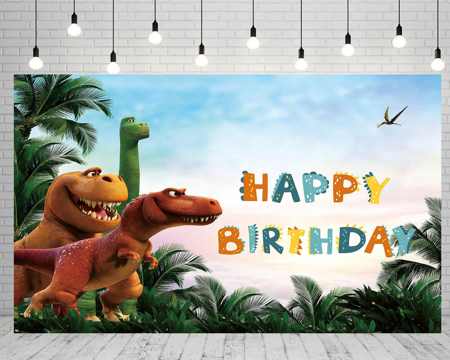 Jurassic Park World Happy Birthday Background Dinosaurs Cartoon Backdrop for Photography TKH1836