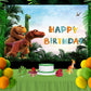 Jurassic Park World Happy Birthday Background Dinosaurs Cartoon Backdrop for Photography TKH1836