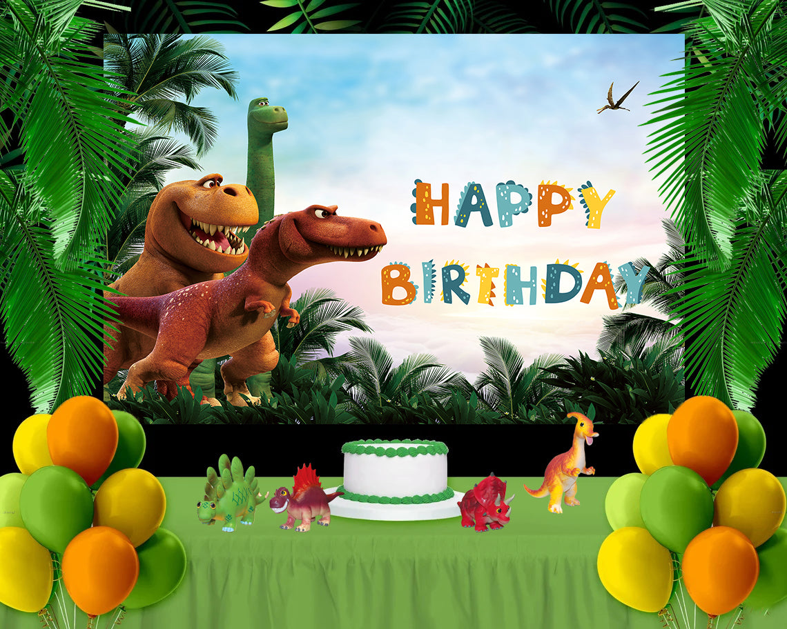 Jurassic Park World Happy Birthday Background Dinosaurs Cartoon Backdrop for Photography TKH1836