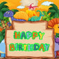 Cartoon Dinosaur Birthday Themed Party Backdrop Background TKH1840