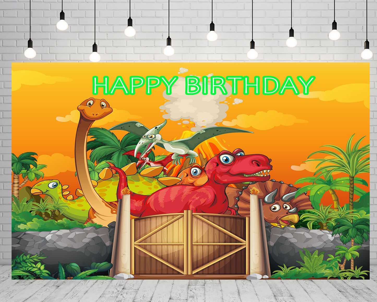 Jurassic World Dinosaur Animal Background Happy Birthday Party Backdrop TKH1841