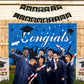 Blue Graduation Party Backdrop Blue Background Curtain Congratulations Graduation Party TKH1843