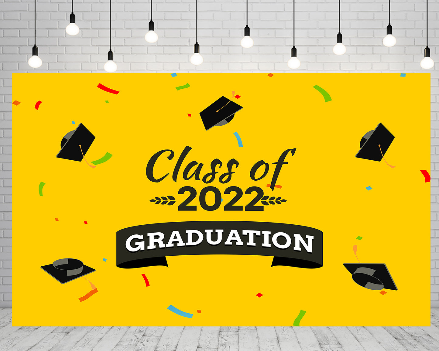 Yellow Graduation Party Backdrop Background Graduation Party Photography TKH1854