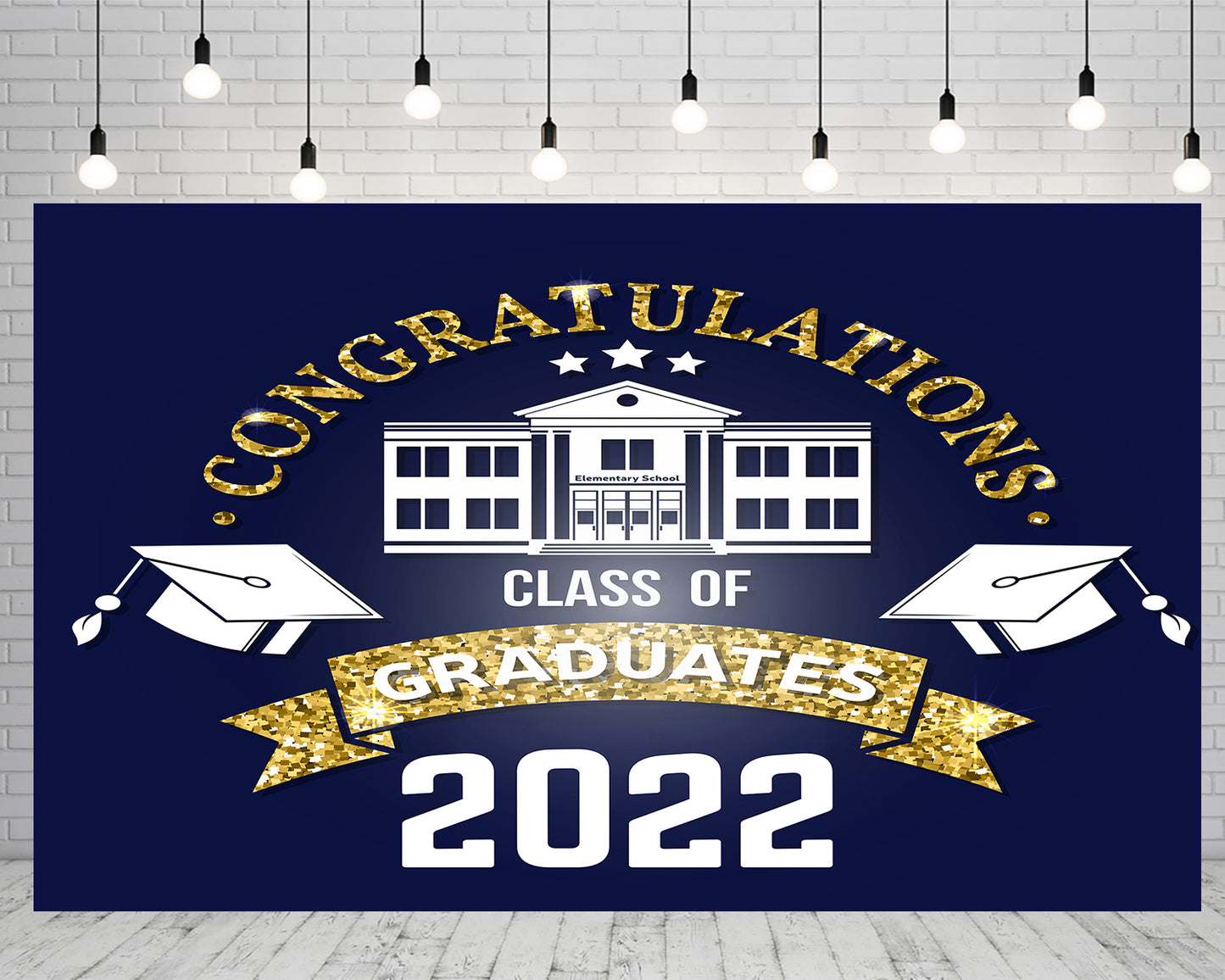 Graduation Backdrop for Photography Dark Blue Congratulations Congrats Grad Class of 2022 TKH1856