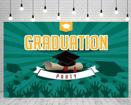 Green Graduation Party Backdrop Congratulations Class of 2022 Photography Background Photo Studio Props TKH1857