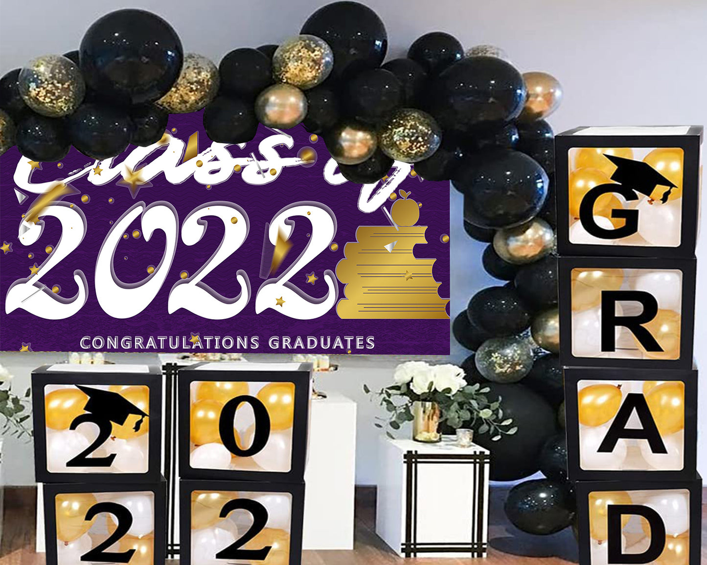 Purple Graduation Backdrop Class of 2022 Photography Background TKH1868