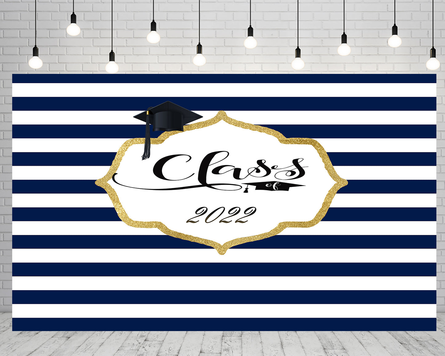 Striped Background Graduation Decorations Class of 2022 for Photography TKH1879