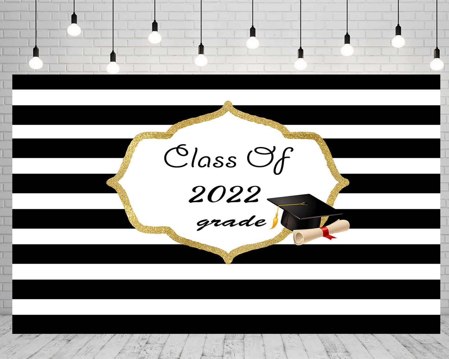 Striped Background Graduation Photo Booth Backdrop Graduation Party Decorations TKH1881