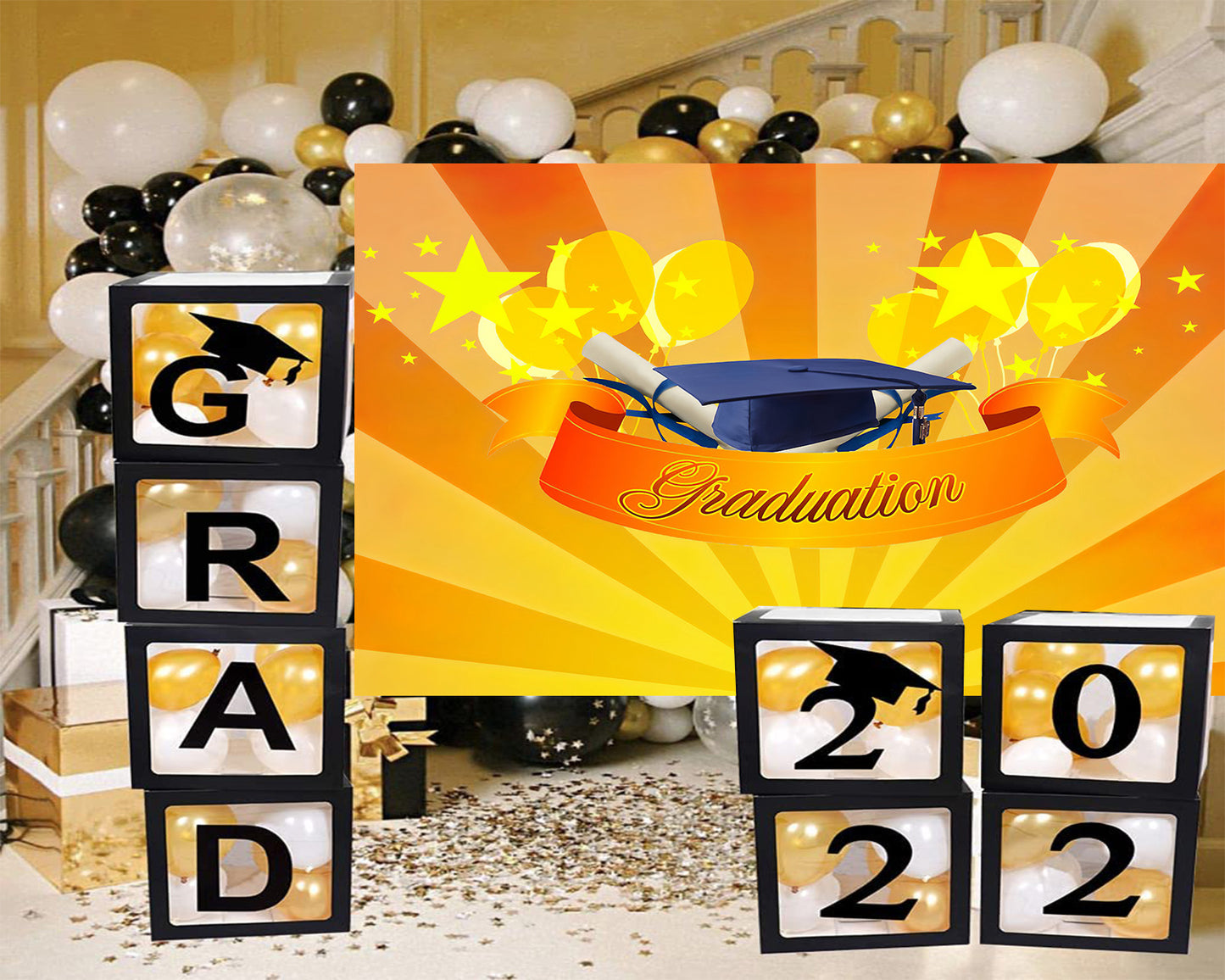 Stage Lighting Graduation Party Backdrop Background for Photography TKH1886