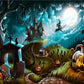 Funny Witch of Night Halloween Photography Backdrops