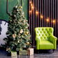 Green Sofa Christmas Festival Backdrop Photography