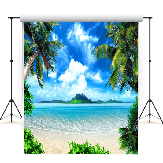 Beach summer Digital backdrop Beach Scene Background for Summer Party YY00714d
